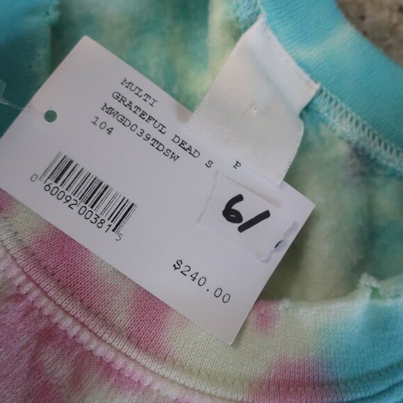 NWT Womens MadeWorn Intermix Grateful Dead Multicolor Tie Dye Sweatshirt Top XS - Picture 9 of 11